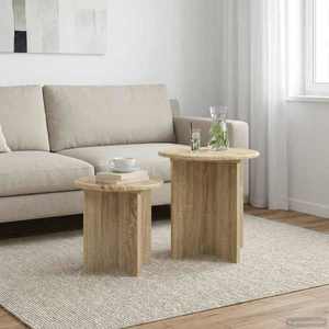 vidaXL Set măsuțe laterale 2 pcs Stejar Sonoma Lemn prelucrat imagine