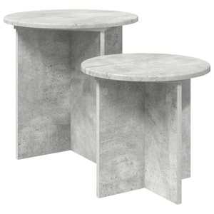 vidaXL Set măsuțe laterale 2 pcs Gri Beton Lemn prelucrat imagine
