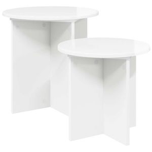 vidaXL Set măsuțe laterale 2 pcs Alb foarte lucios Lemn prelucrat imagine