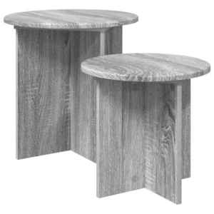 vidaXL Set măsuțe laterale 2 pcs Sonoma gri Lemn prelucrat imagine