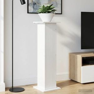 vidaXL Suport pentru plante Alb foarte lucios 30, 5 x 30 x 100, 5 cm imagine