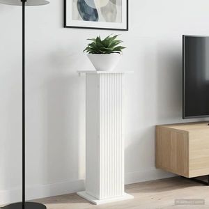 vidaXL Suport pentru plante 2 pcs Alb foarte lucios Lemn prelucrat imagine