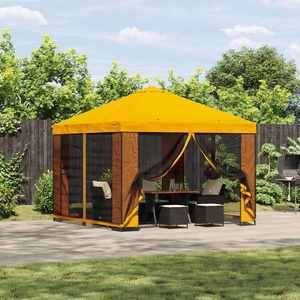 vidaXL Foișor 3 x 3 m Galben Poliester și oțel 190 gsm imagine