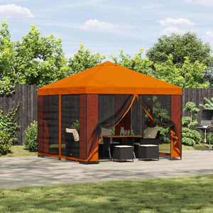vidaXL Foișor 3 x 3 m Portocaliu Poliester și oțel 190 gsm imagine