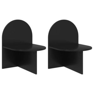 vidaXL Noptieră 2 pcs Stejar Negru 48 x 49 x 65 cm Lemn prelucrat imagine