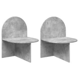 vidaXL Noptieră 2 pcs Gri Beton 48 x 49 x 65 cm Lemn prelucrat imagine
