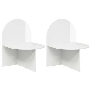 vidaXL Noptieră 2 pcs Alb foarte lucios 48 x 49 x 65 cm Lemn prelucrat imagine