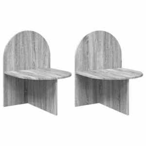 vidaXL Noptieră 2 pcs Sonoma gri 48 x 49 x 65 cm Lemn prelucrat imagine