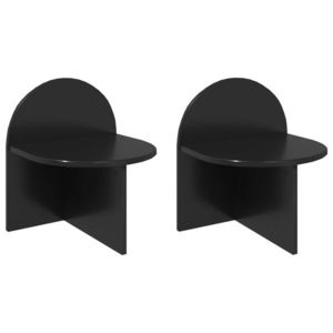 vidaXL Noptieră 2 pcs Stejar Negru 40 x 35, 5 x 45, 5 cm Lemn prelucrat imagine