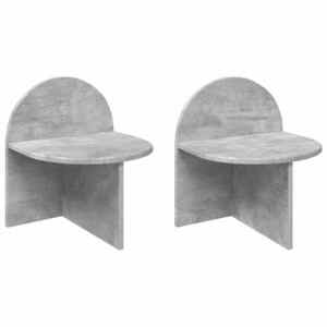 vidaXL Noptieră 2 pcs Gri Beton 40 x 35, 5 x 45, 5 cm Lemn prelucrat imagine