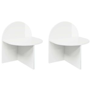 vidaXL Noptieră 2 pcs Alb foarte lucios 40 x 35, 5 x 45, 5 cm imagine
