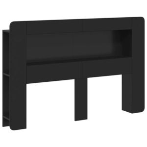 vidaXL Tablă de pat cu sertar cu depozitare Negru Lemn prelucrat imagine