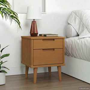 vidaXL Dulap de noapte Caramel 40 x 35 x 48 cm Lemn masiv de pin imagine