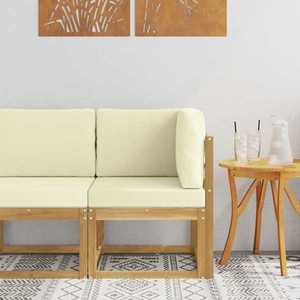 vidaXL Sofa Colțar pentru Exterior Lemn Solid de Acacia Alb imagine