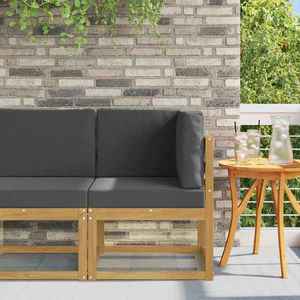 vidaXL Sofa Colțar pentru Exterior Lemn Solid de Acacia Alb imagine