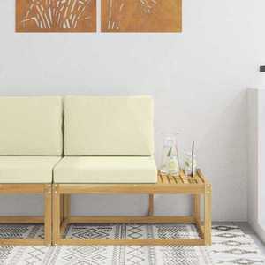 vidaXL Canapea de exterior Alb 91 x 63 x 73 cm Lemn Solid de Acacia imagine
