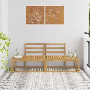 vidaXL Canapea de exterior 2 Bucată Alb 182, 5 x 63 x 73 cm imagine