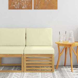 vidaXL Canapea Medie pentru Exterior Lemn Solid de Acacia Alb imagine