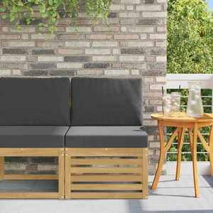 vidaXL Canapea Medie pentru Exterior Lemn Solid de Acacia Alb imagine
