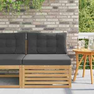 vidaXL Canapea Medie pentru Exterior Lemn Solid de Acacia Alb imagine