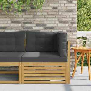 vidaXL Sofa Colțar pentru Exterior Lemn Solid de Acacia Alb imagine