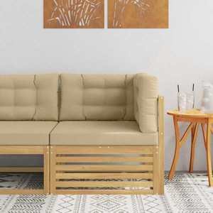 vidaXL Sofa Colțar pentru Exterior Lemn Solid de Acacia Alb imagine