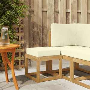 vidaXL Bancă de exterior Alb 43 x 43 x 45 cm Lemn Solid de Acacia imagine