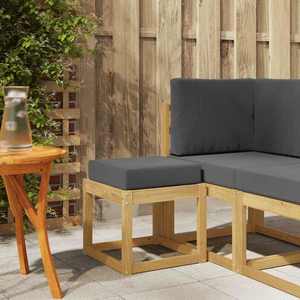vidaXL Bancă de exterior Alb 43 x 43 x 45 cm Lemn Solid de Acacia imagine