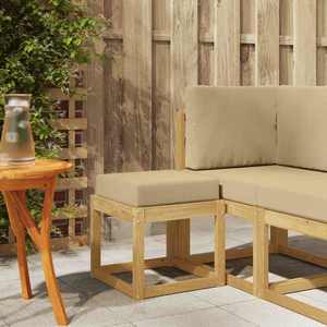 vidaXL Bancă de exterior Alb 43 x 43 x 45 cm Lemn Solid de Acacia imagine