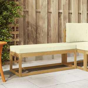 vidaXL Bancă de exterior Alb 115 x 43 x 45 cm Lemn Solid de Acacia imagine