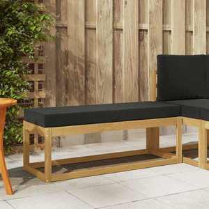 vidaXL Bancă de exterior Alb 115 x 43 x 45 cm Lemn Solid de Acacia imagine