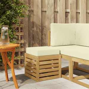 vidaXL Bancă de exterior Alb 43 x 43 x 45 cm Lemn Solid de Acacia imagine