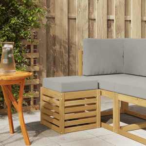 vidaXL Bancă de exterior Alb 43 x 43 x 45 cm Lemn Solid de Acacia imagine