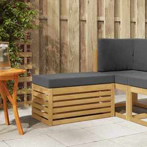 vidaXL Bancă de exterior Alb 80 x 43 x 45 cm Lemn Solid de Acacia imagine