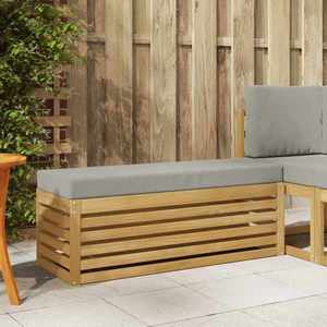 vidaXL Bancă de exterior Alb 115 x 43 x 45 cm Lemn Solid de Acacia imagine