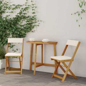 vidaXL Scaune Bistro pentru Exterior 2 pcs Alb crem 40 x 53 x 80 cm imagine