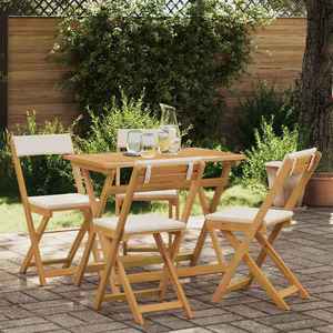 vidaXL Scaune Bistro pentru Exterior 4 pcs Alb crem 40 x 53 x 80 cm imagine