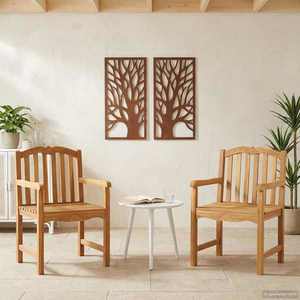 vidaXL Scaun pentru Grădină 2 pcs natural 58 x 60 x 93 cm imagine