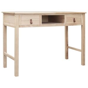 vidaXL Birou de scris, culoare naturală, 110 x 45 x 76 cm, lemn imagine