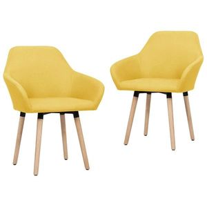 vidaXL Scaun de sufragerie, galben, material textil imagine