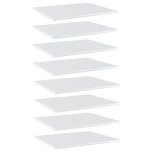 vidaXL Plăci bibliotecă, 8 buc., alb extralucios, 60 x 50 x 1, 5 cm PAL imagine