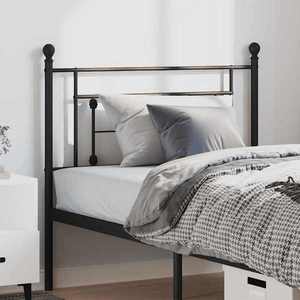 vidaXL Tăblie de pat de schimb metalică, negru, 100 cm imagine