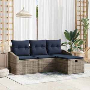 vidaXL Set de canapea cu pernă 3 pcs poliratan imagine