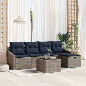 vidaXL Set de canapea cu pernă 5 pcs poliratan imagine