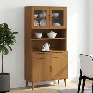 vidaXL Hutch Caramel 90 x 35 x 100 cm imagine