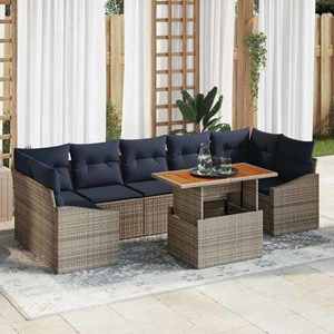 vidaXL Set de canapele pentru grădină 8 pcs Gri Rattan poli imagine