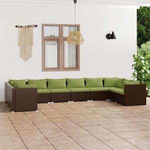 vidaXL Set mobilier de grădină cu perne, 10 piese, maro, poliratan imagine