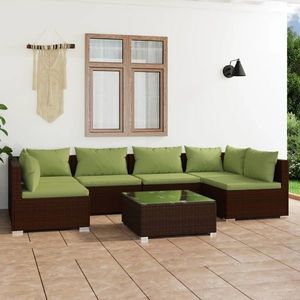 vidaXL Set mobilier de grădină cu perne, 7 piese, maro, poliratan imagine