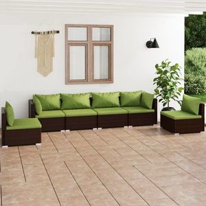 vidaXL Set mobilier de grădină cu perne, 6 piese, maro, poliratan imagine