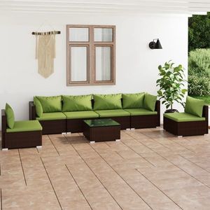 vidaXL Set mobilier de grădină cu perne, 7 piese, maro, poliratan imagine